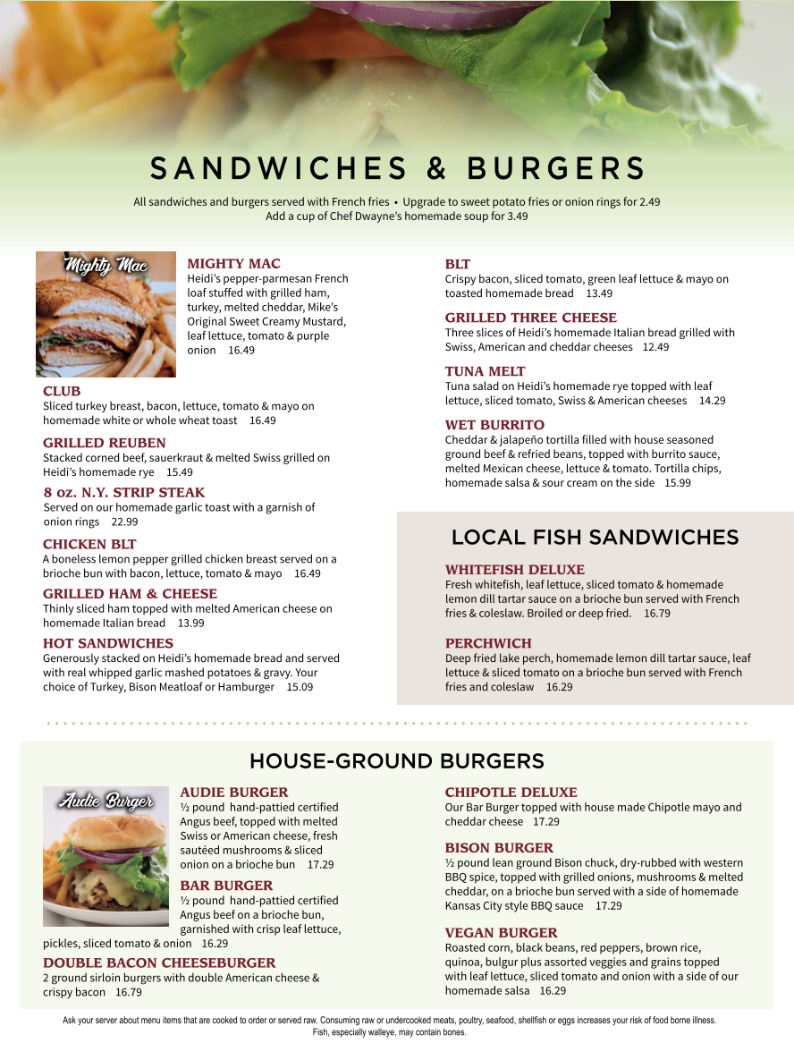 Audie's Restaurant Menu - Image 4